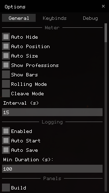 The options panel, generated by the immediate-mode GUI code below